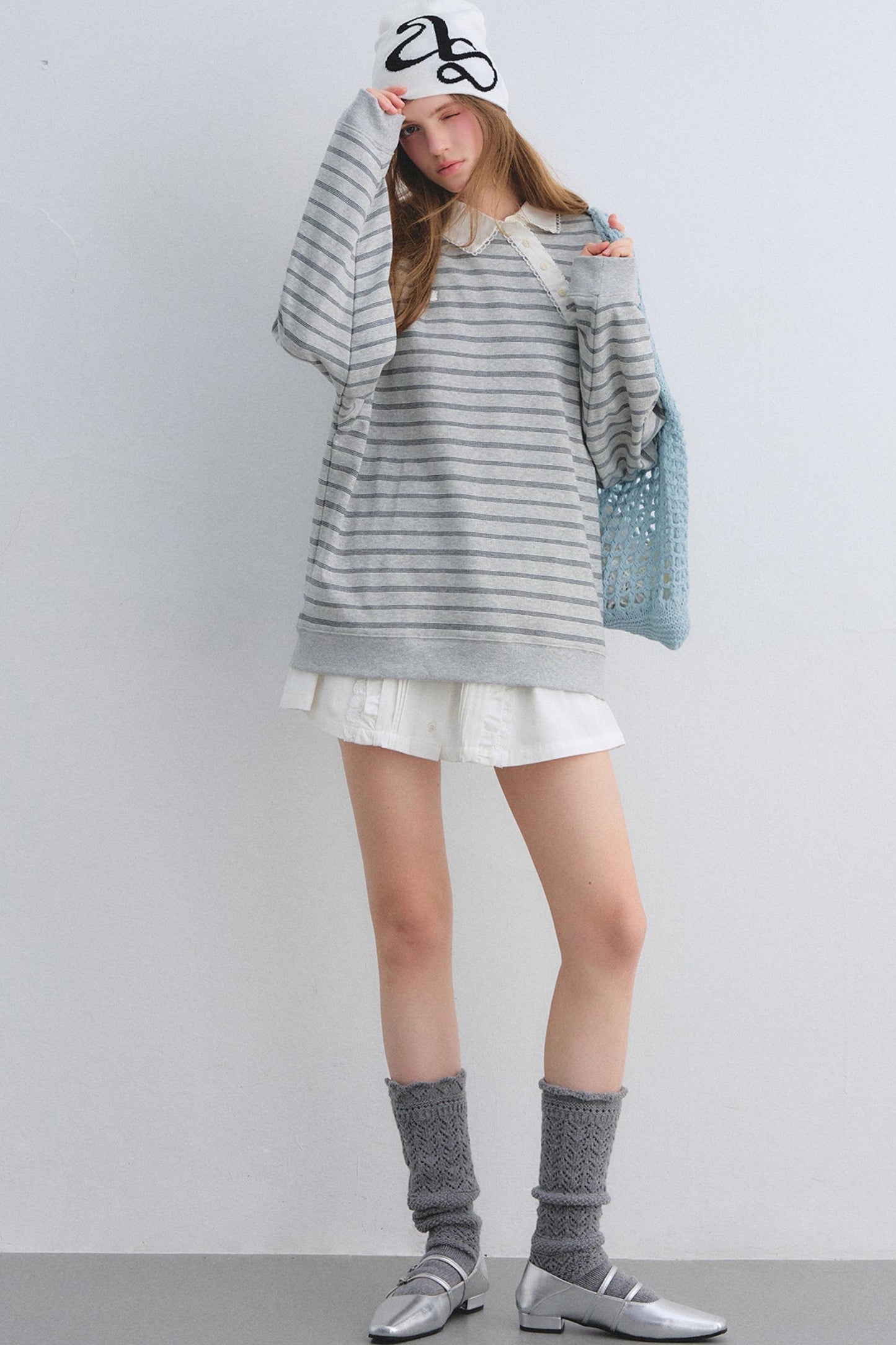 Retro Lace Collar Sweatshirt