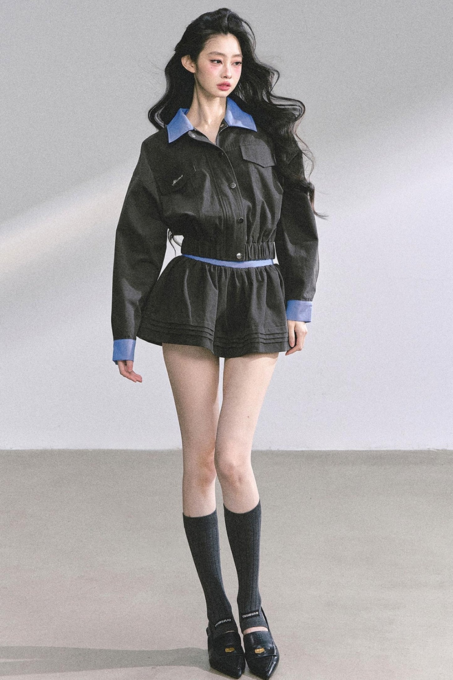 Womens Coat & Short Skirt Set-Up