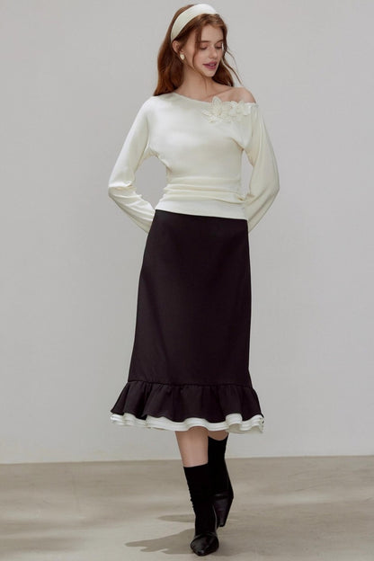 High-Waisted Black Mermaid Skirt