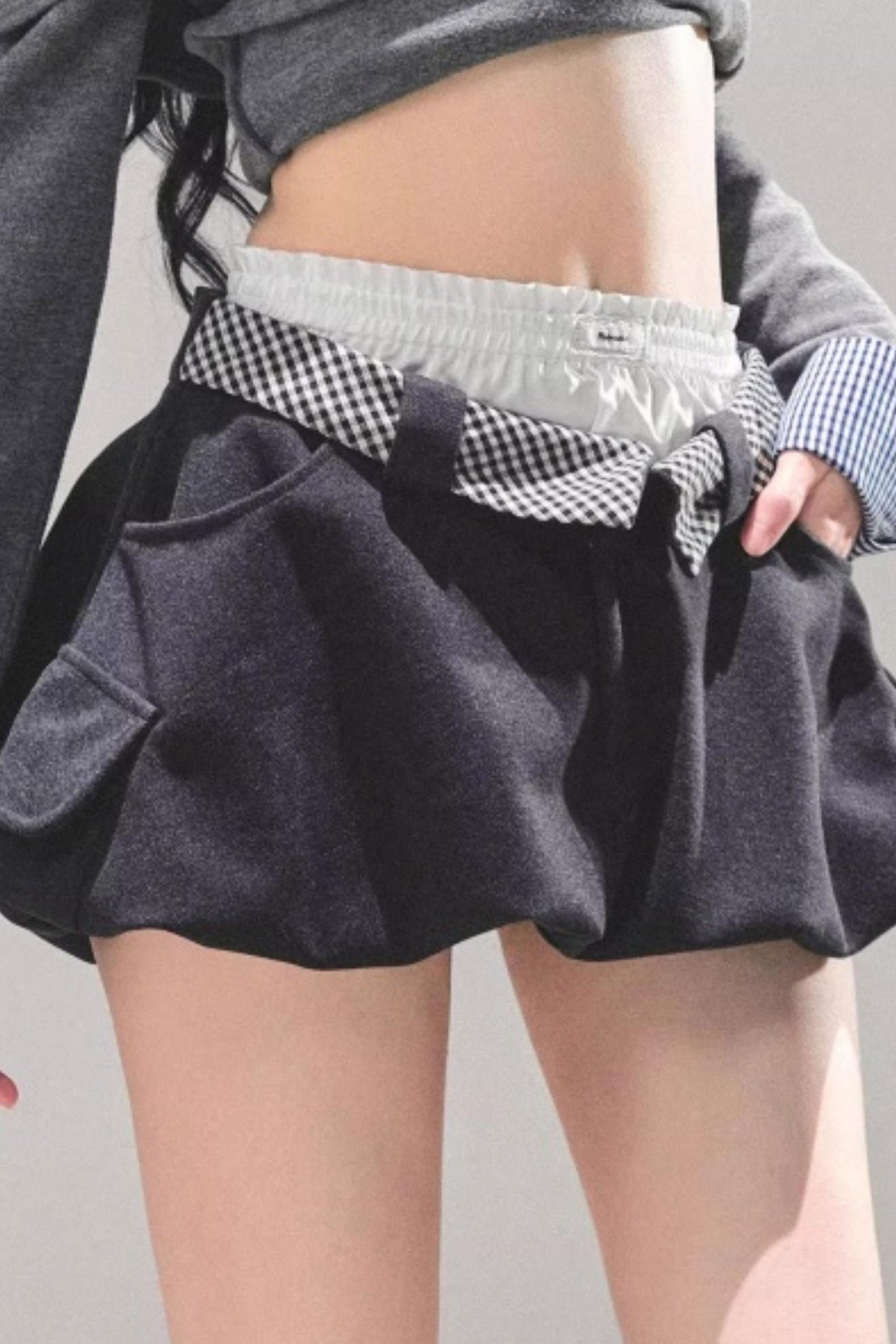 Plaid Floral A-Line Skirt