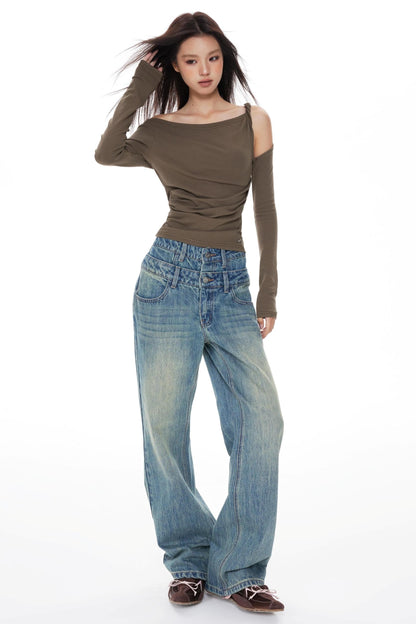 Twisted Pleated Knitted Top