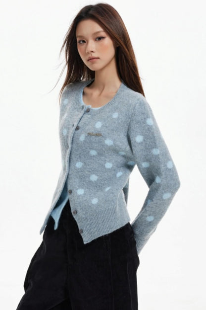 Fake Two-Piece Contrasting Knitted Cardigan