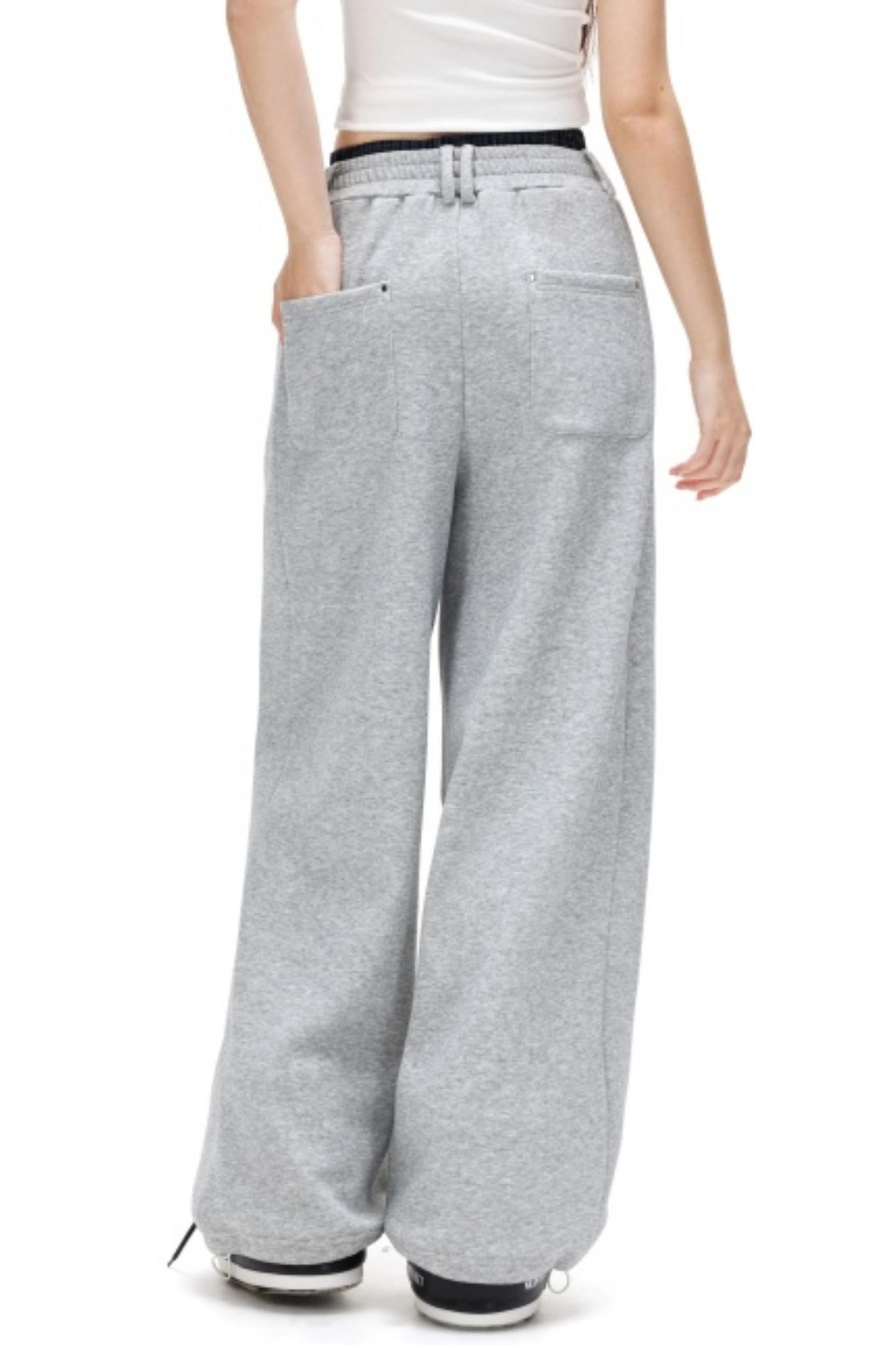 Plaid Patchwork Fleece-Lined Pants