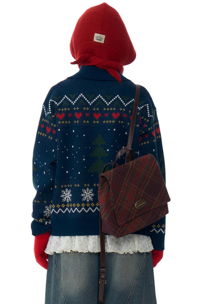 Retro Snowman Dark Blue Sweater