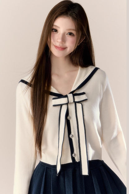 Navy Knitted Suit Set-Up