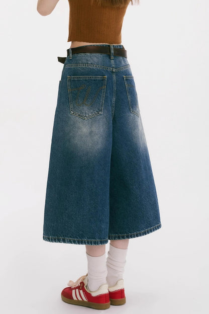 Vintage Denim Wide-Leg Jeans
