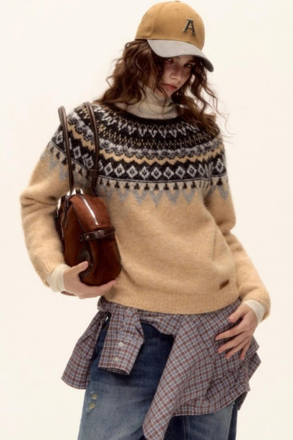 Wool Blend Fair Isle Sweater