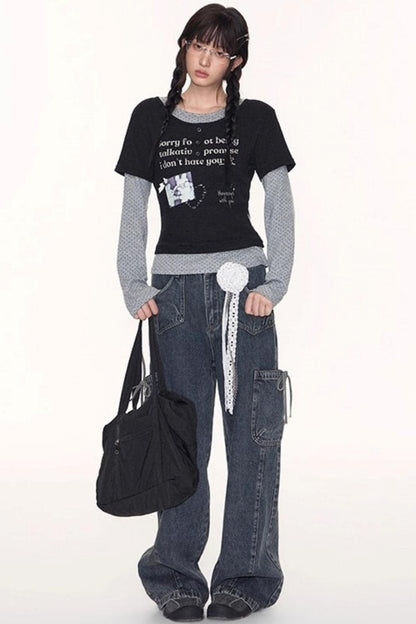 Vintage Cargo Wide-Leg Pants