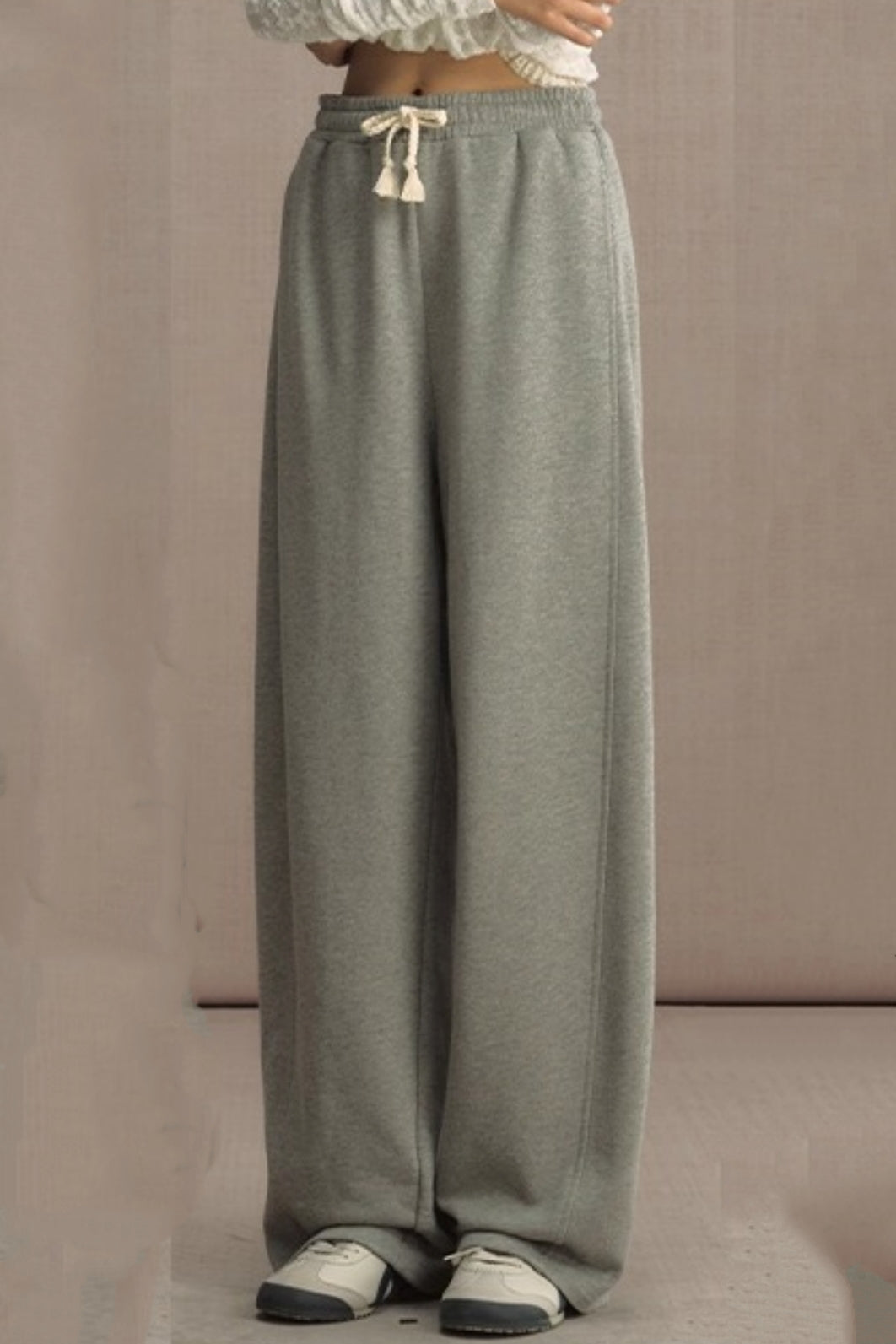 High-Waisted Knitted Wide-Leg Pants