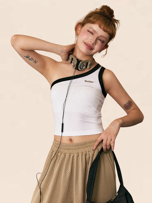 Slanted Shoulder Camisole Top