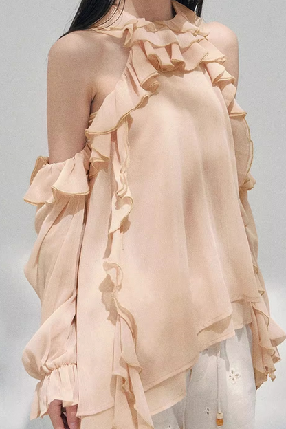 Ruffled Edge Off-Shoulder Top