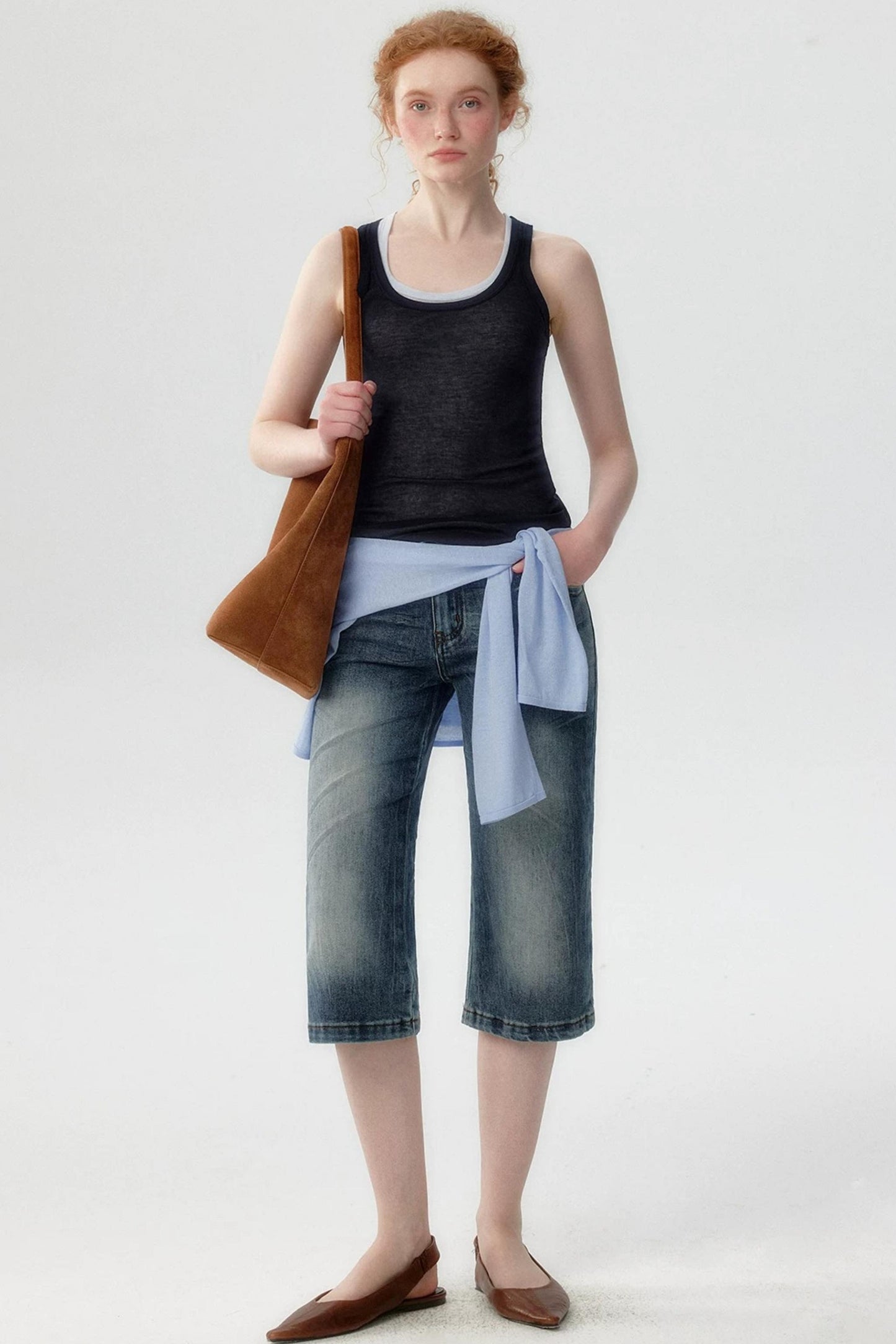 Short in denim lavato retrò