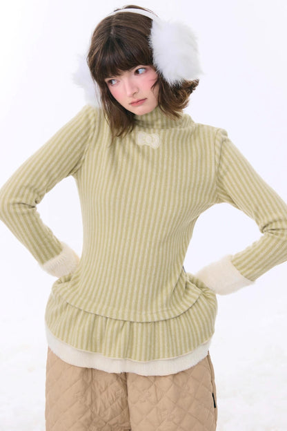 American Retro Striped Knit Top