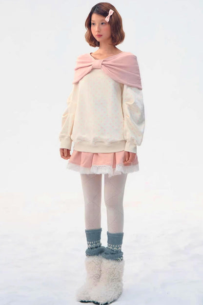 Retro Polka Dot Knit Top