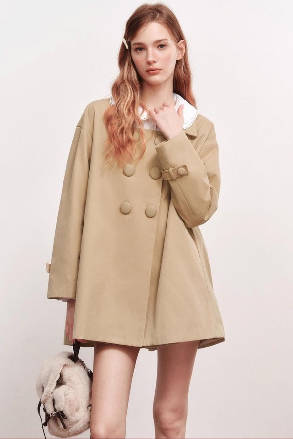 Square Bow Cape Coat
