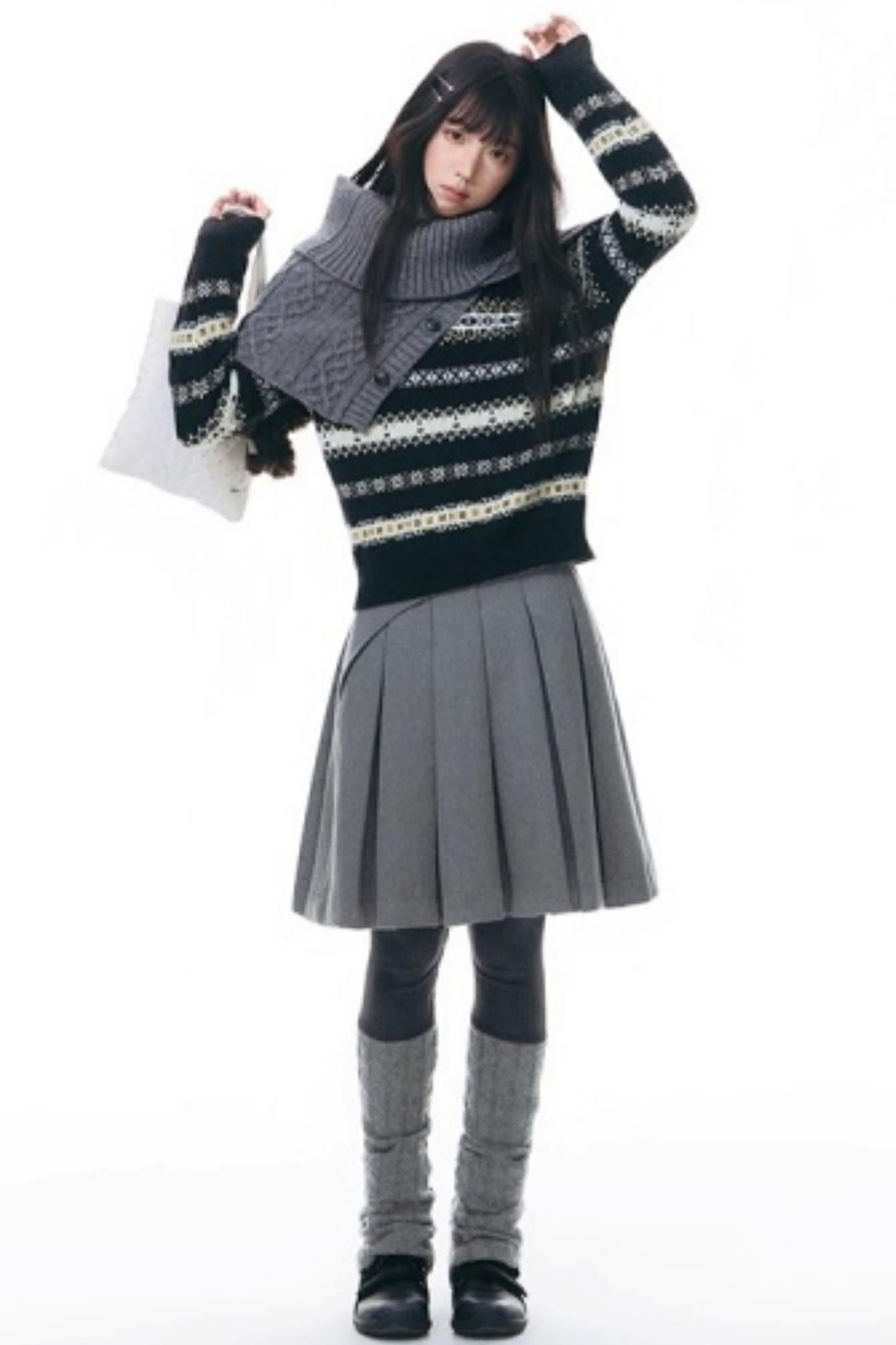 Fair Isle Jacquard Striped Sweater