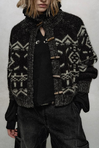 Lazy Fit Fair Isle Sweater Coat