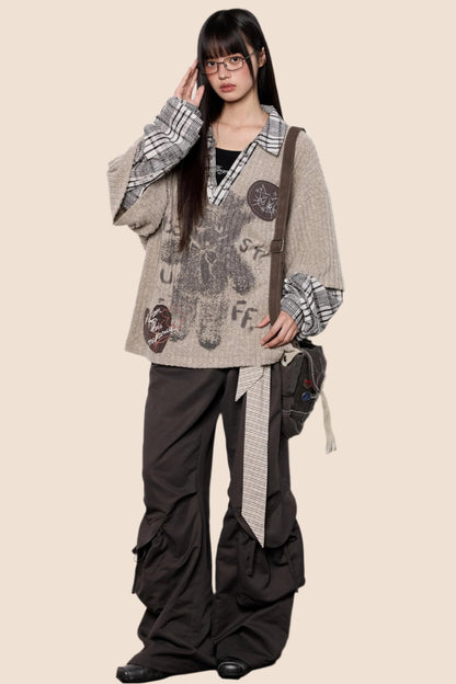 Graphic Knit Polo Shirt