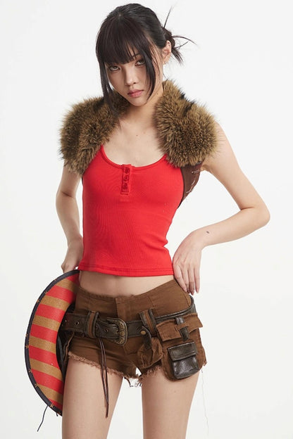 Denim Spice Brown Shorts