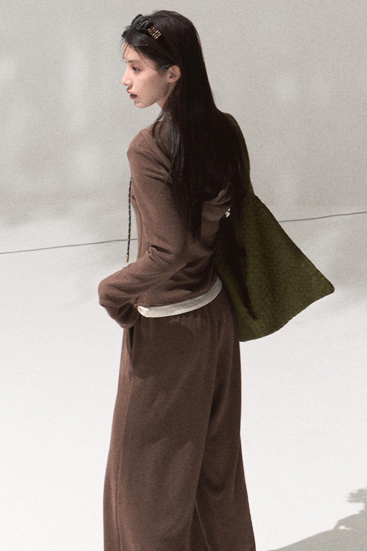 Tears Knit Top & Wide-Leg Pants Set-Up