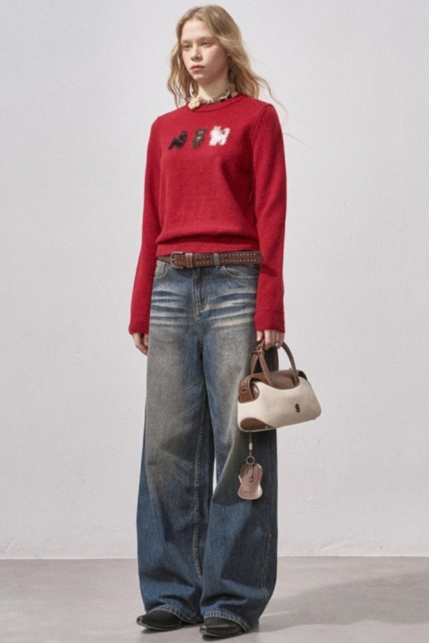 Faux Mink Fur Knit Sweater