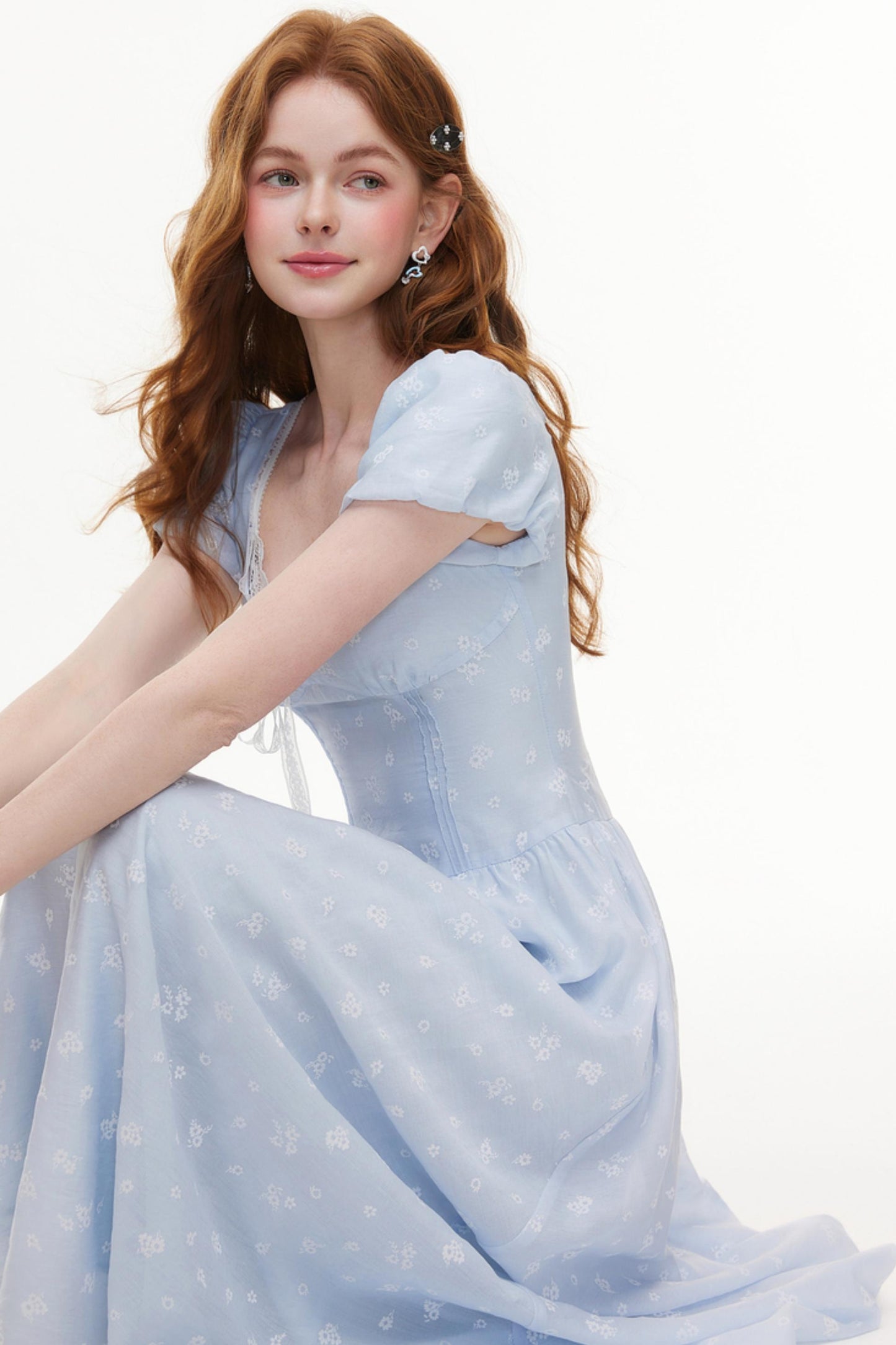 Vintage Floral Square Dress