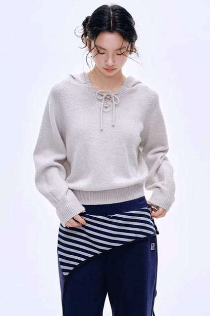 Color-Blocked Cotton Striped Pants