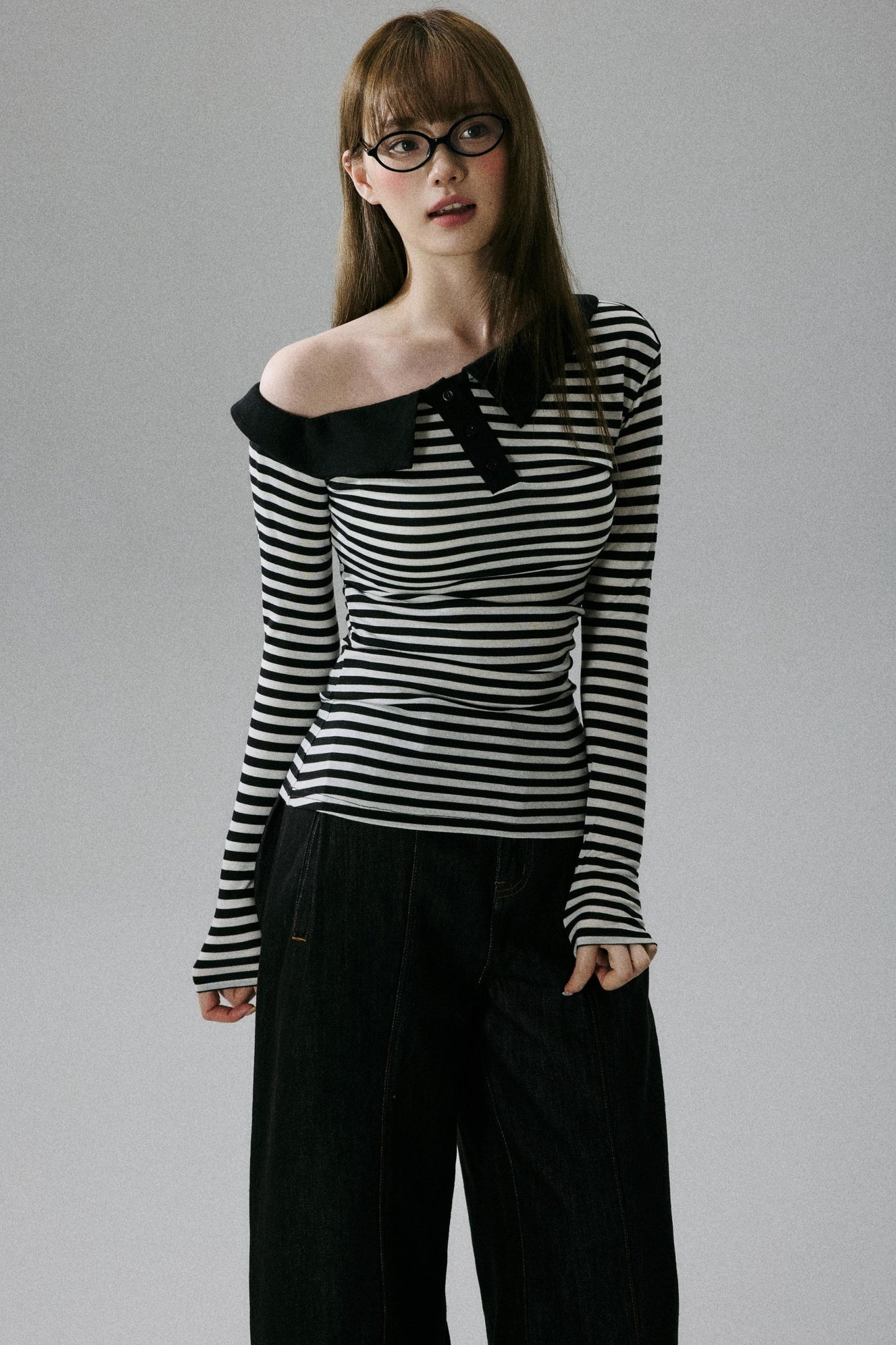 Off-Shoulder Wool Blend Top