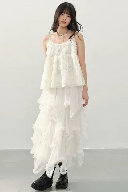 White Flower Lace Top