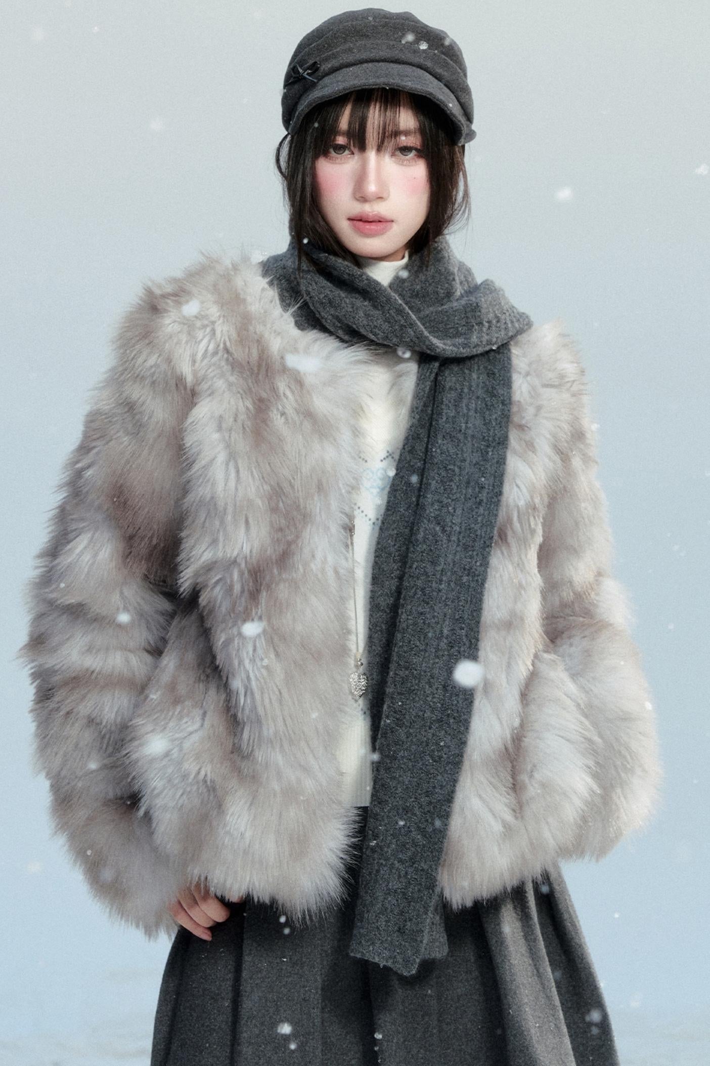 Vintage Wool Blend Knitted Scarf