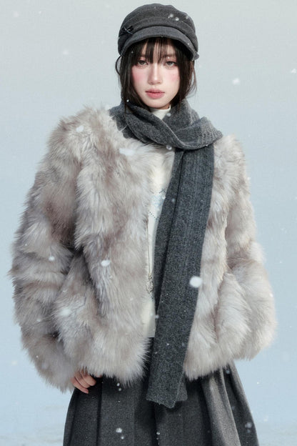 Vintage Wool Blend Knitted Scarf