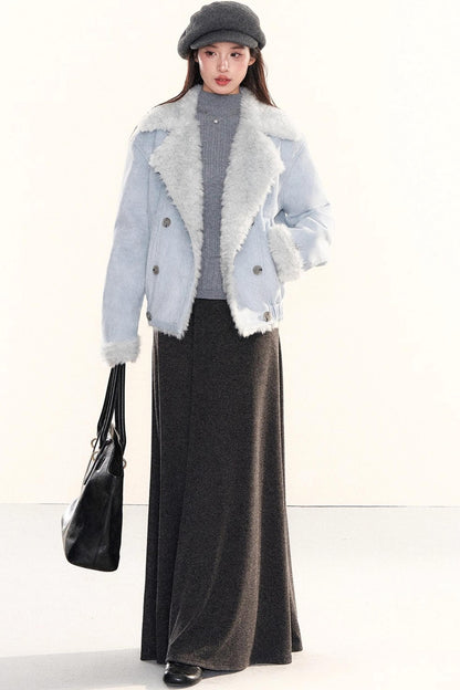 Double-Breasted Fur Coat