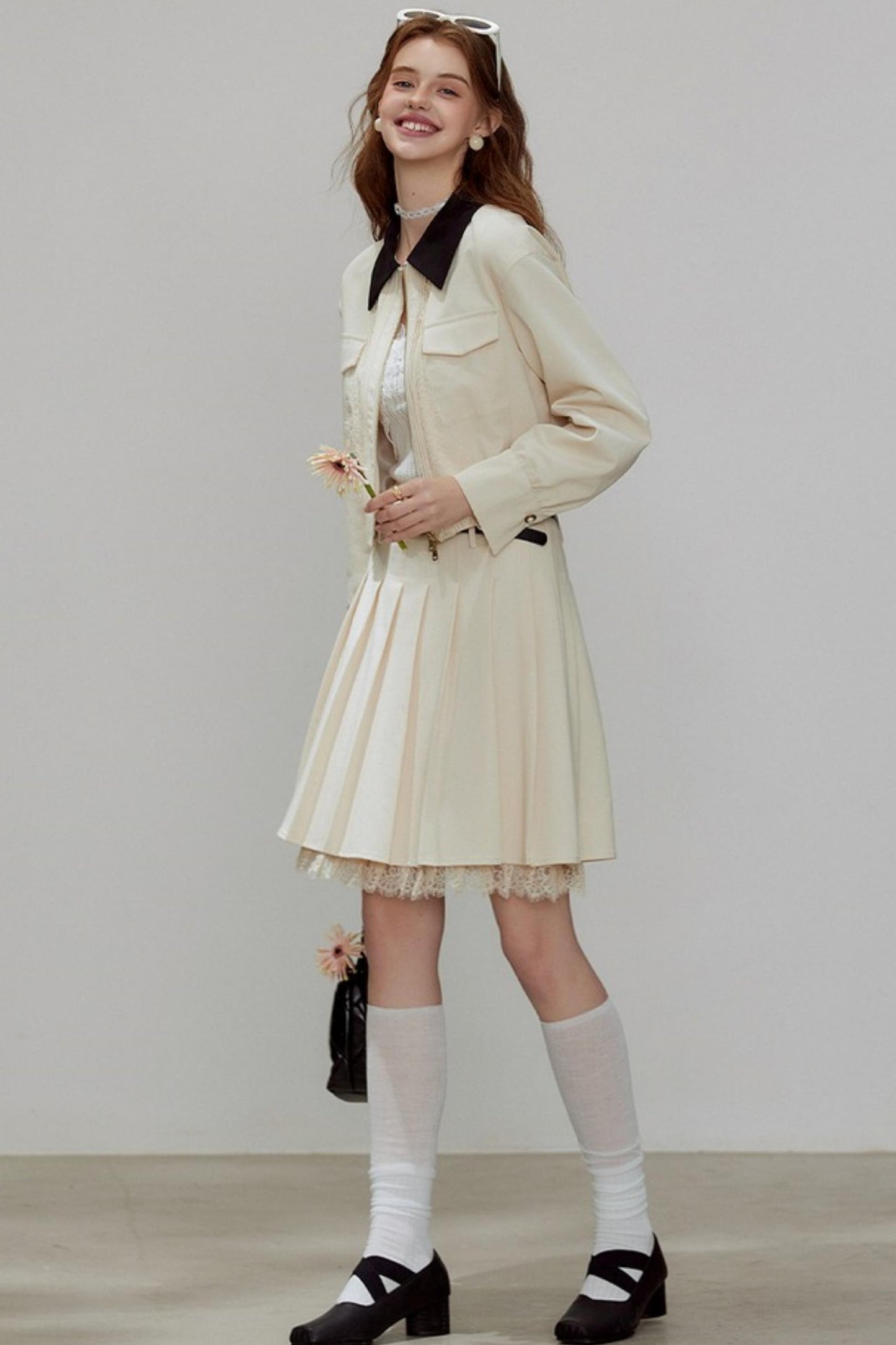 Autumn Lapel Short Coat Set-Up