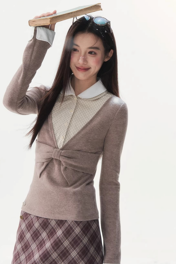 Doll Collar Three-Piece Top