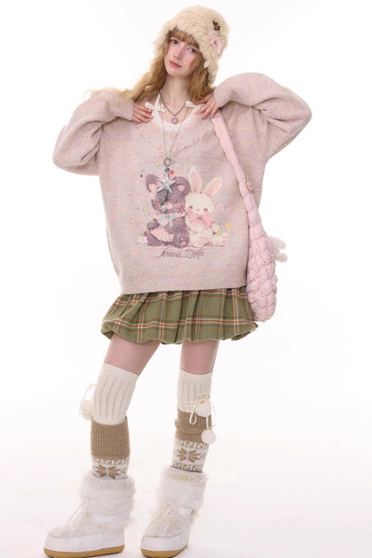 Autumn Apricot V-Neck Sweater