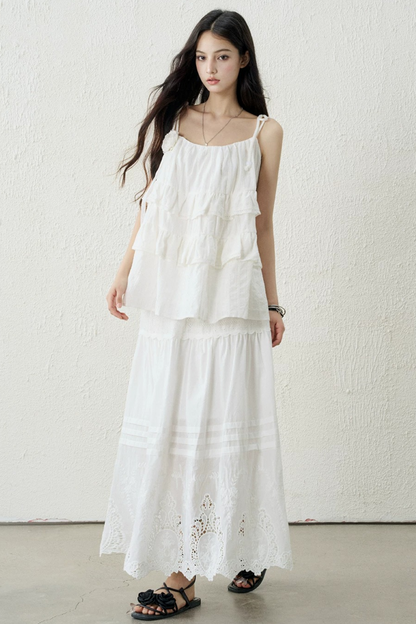 Ghostly Ruffled Halter Top