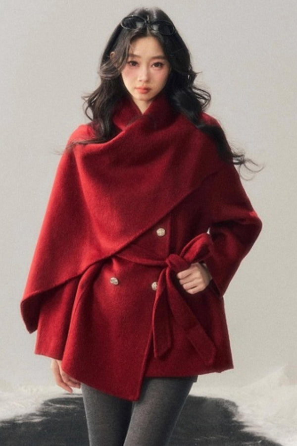 Winter Plaid Wool Coat