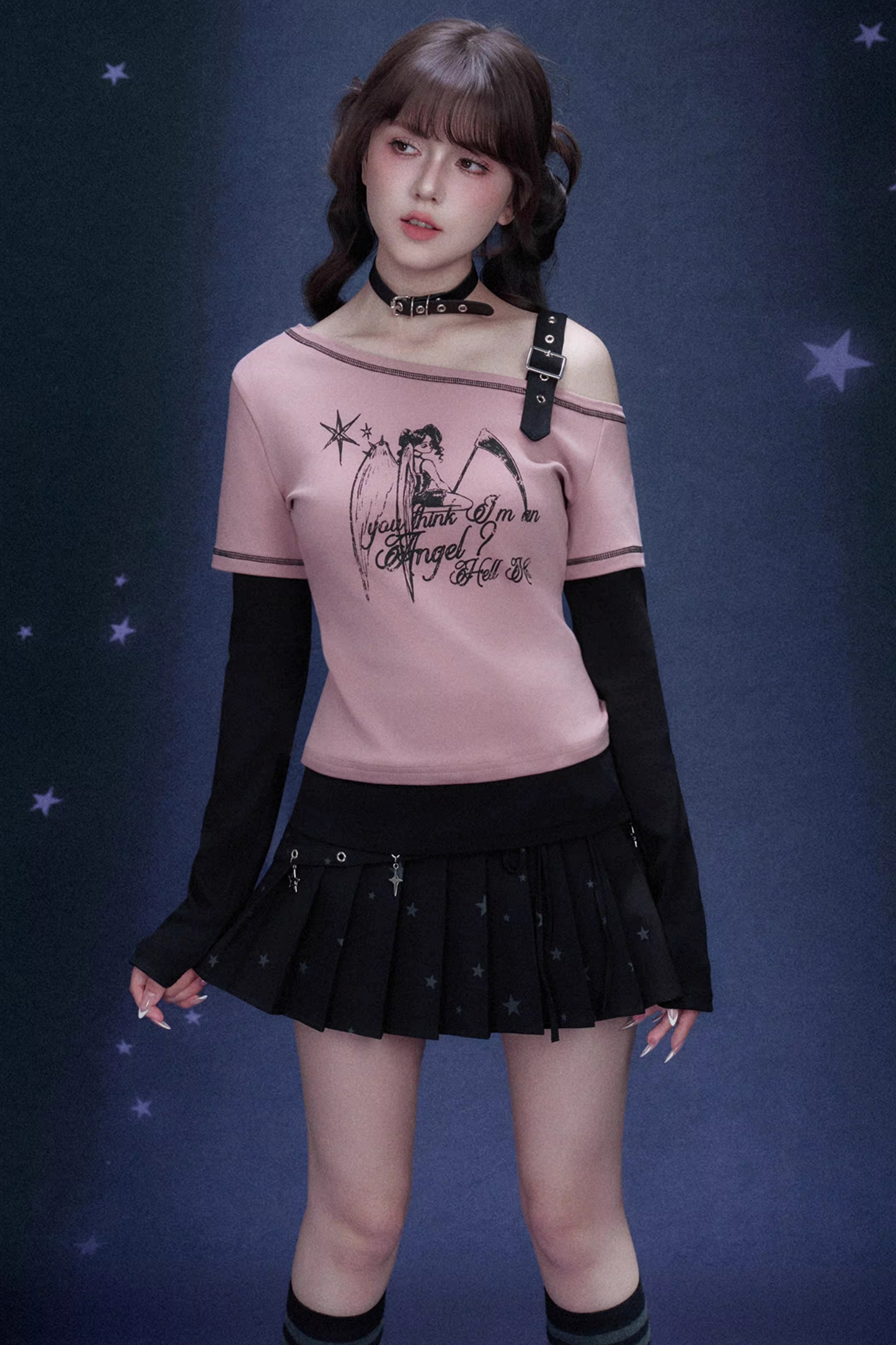 Raspberry Off-Shoulder Angel Top