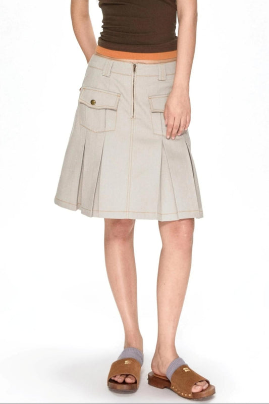 Vintage Pleated Midi Skirt