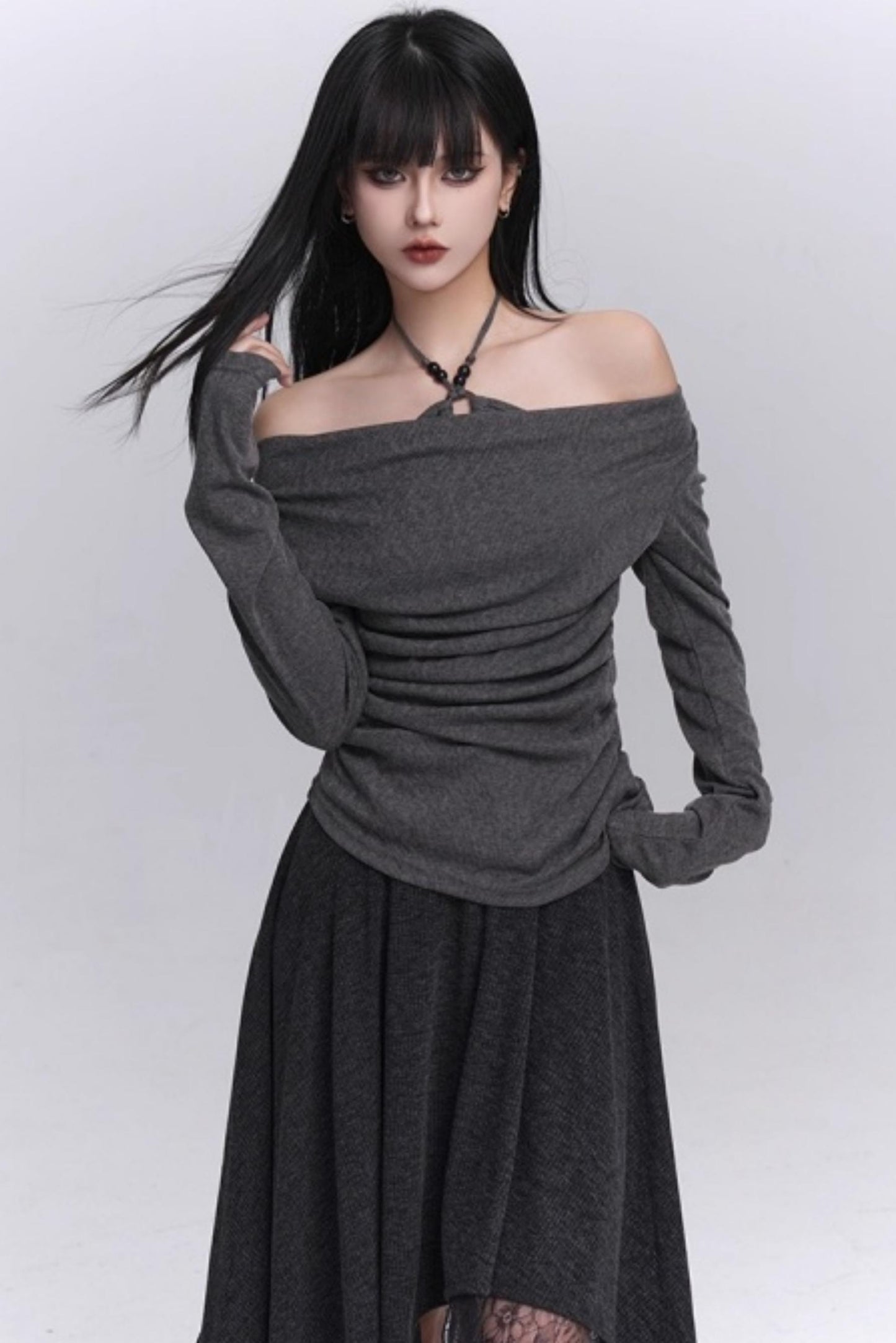 Off-Shoulder Halter Top