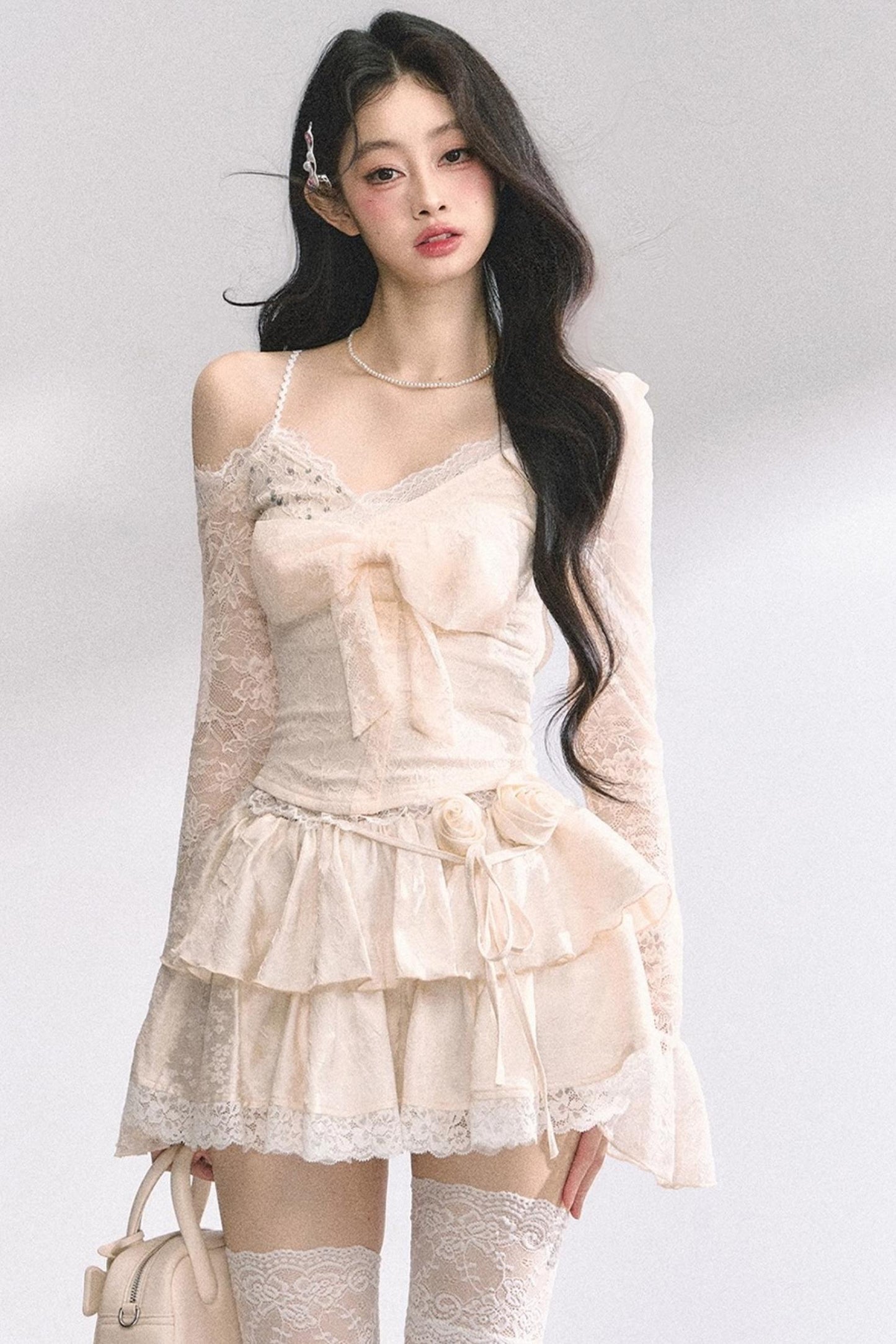 Floral Lace Bustier Skirt