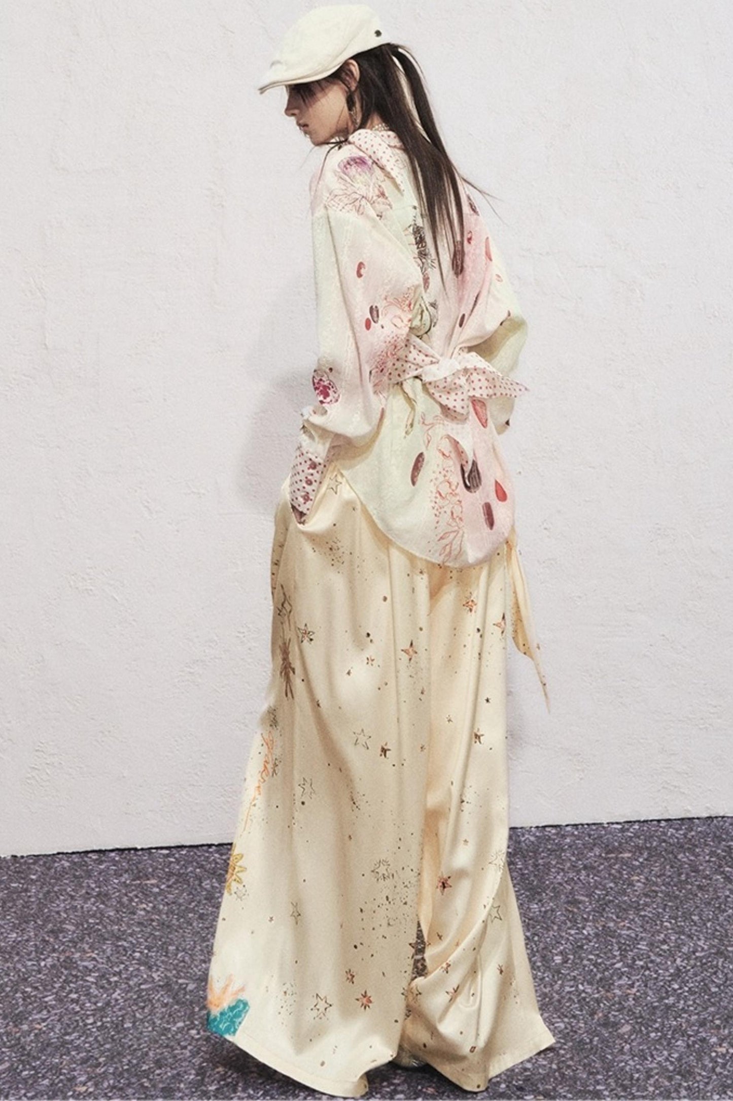 Pleated Sky Wide-Leg Pants