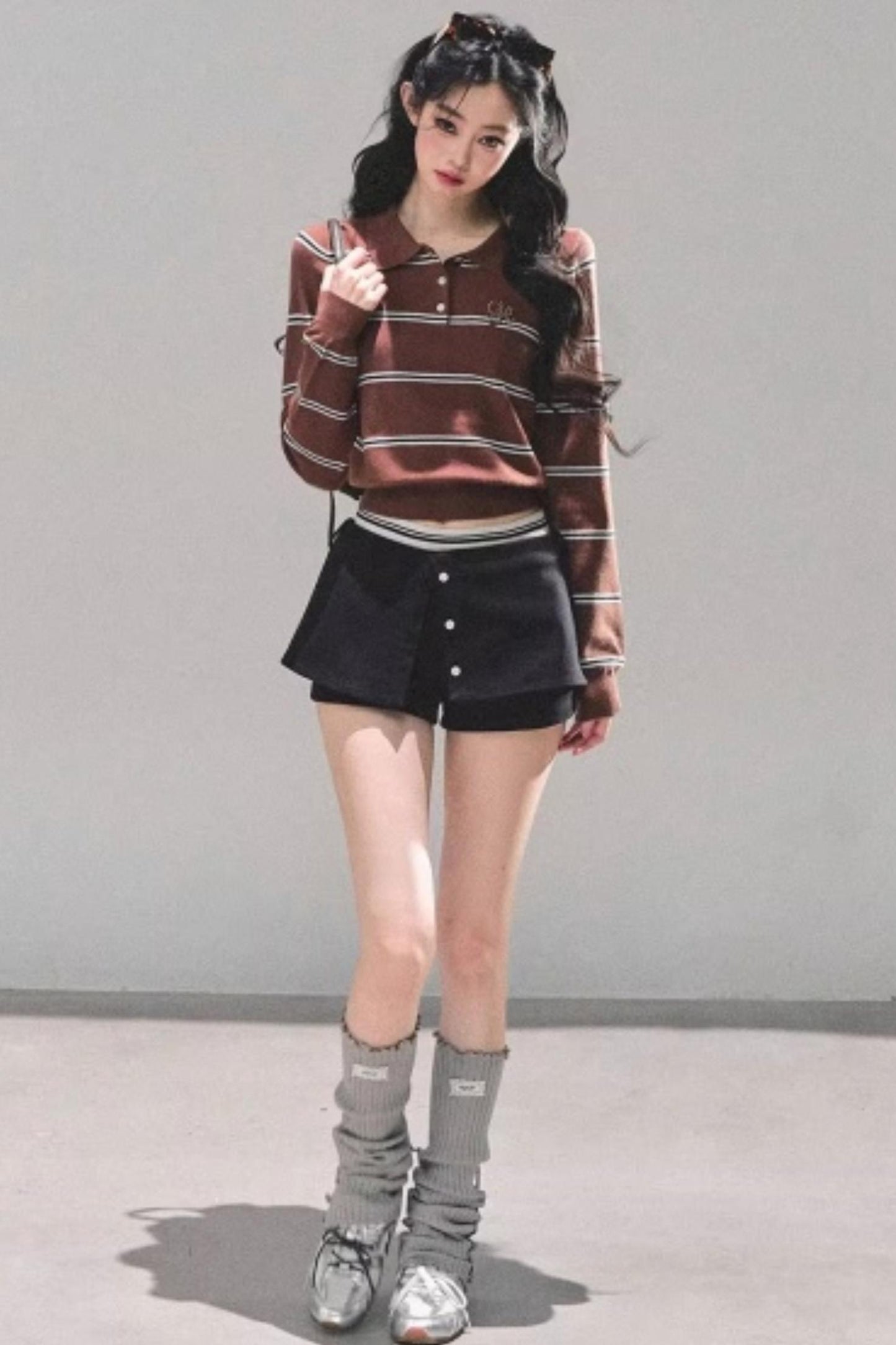 Polo Collar Knit Top