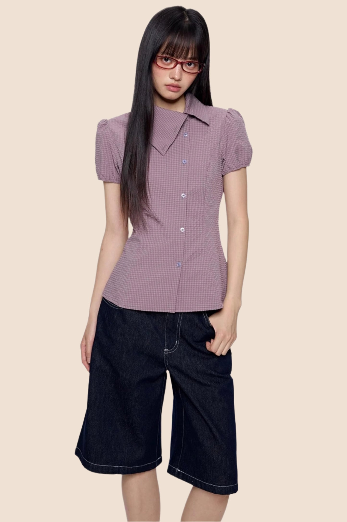 Purple Plaid Summer Shirt