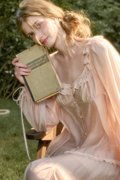 Elegant Vintage Tencel Air Fabric Two-Piece Set-Up