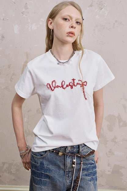 Embroidered Silk Tee