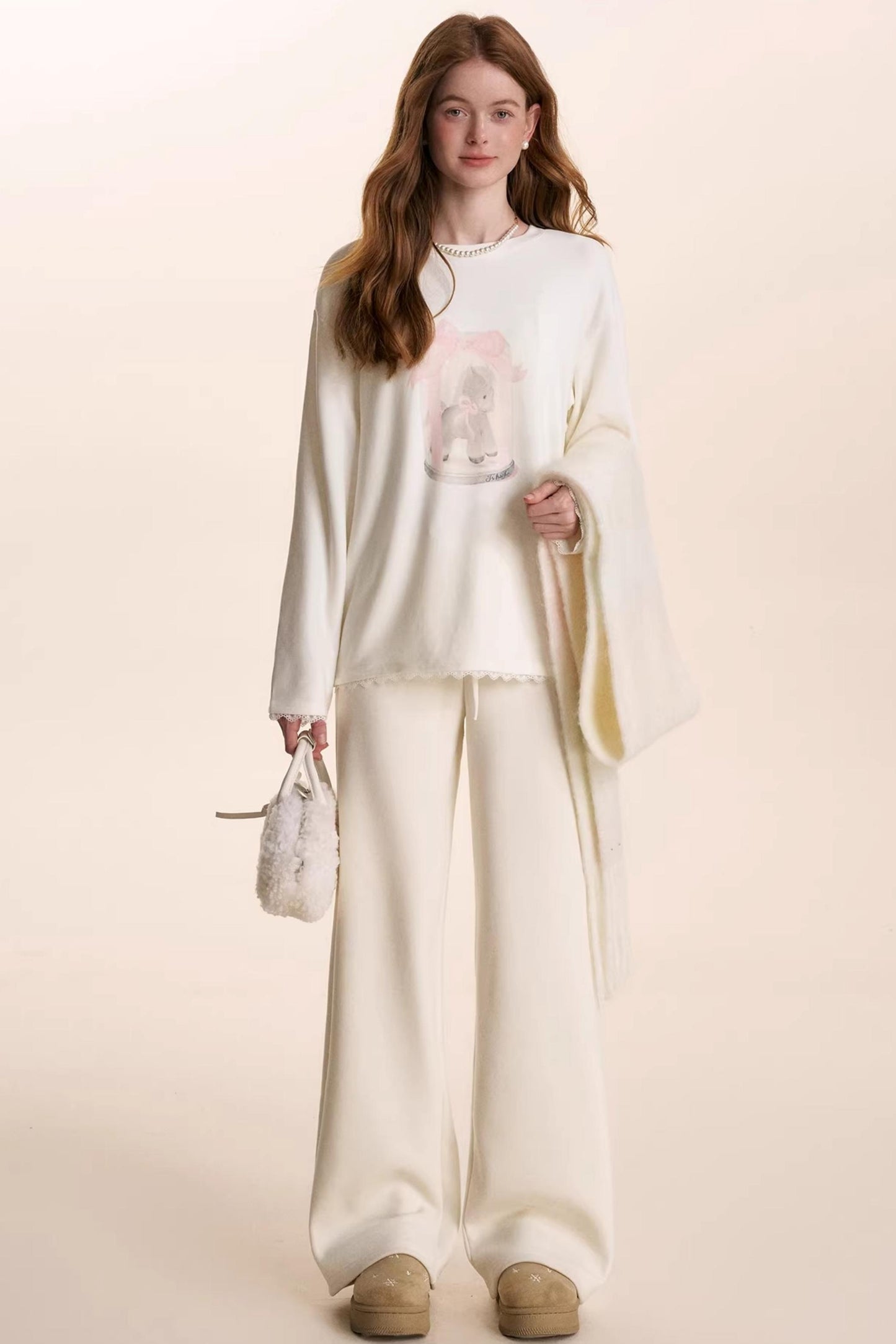 Romantic Lace Wool Pants