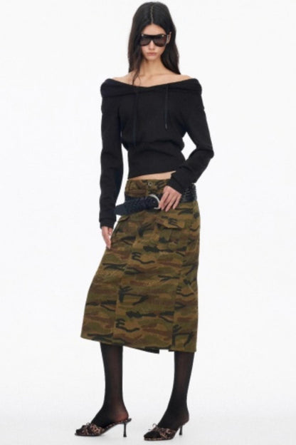 Vintage Camouflage Slimming Mermaid Skirt