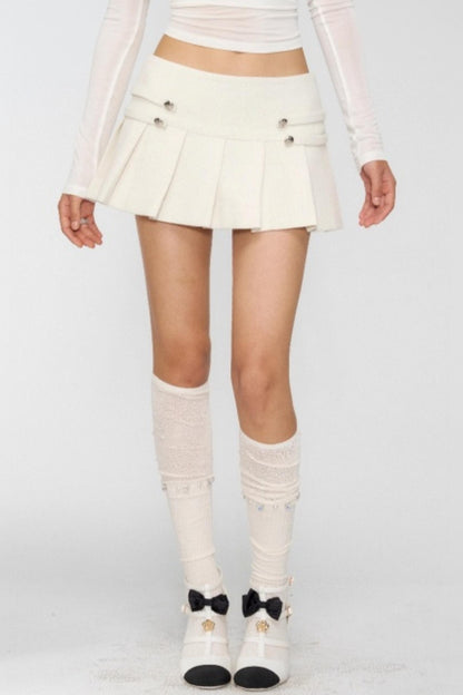 Winter Woolen Pleated Skirt