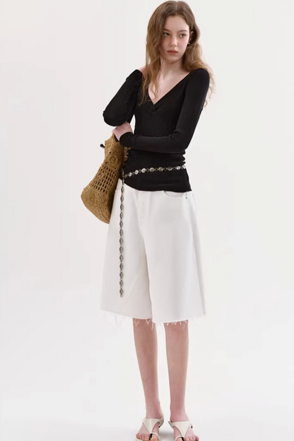 Pure Cotton Hollow Knit Top